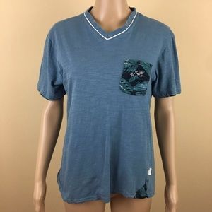 🌸 American Republic Medium Tee Shirt Blue V Neck